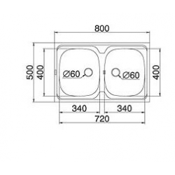 Zlewozmywak Pyramis INTL 80x50 2B len 100117901
